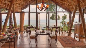 handcrafted-banana-tached-dining-area-at-andbeyond-ngorongoro-crater-lodge-on-a-luxury-tanznia-safari